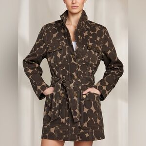 Boden Gray and Cream Trench Coat